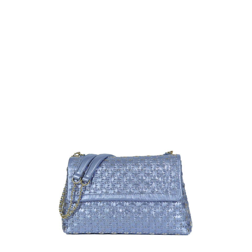 Blue Metallic Handbag