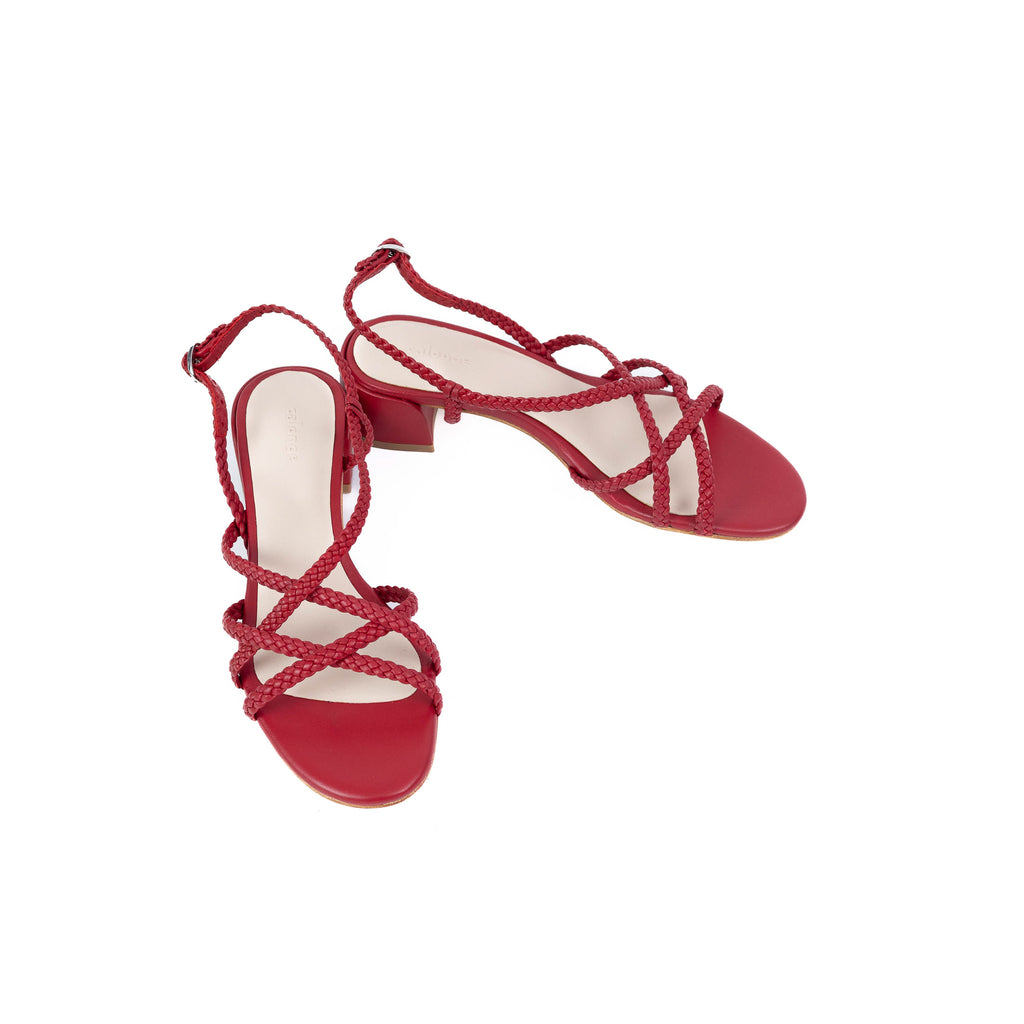 Red strappy Leather sandals 