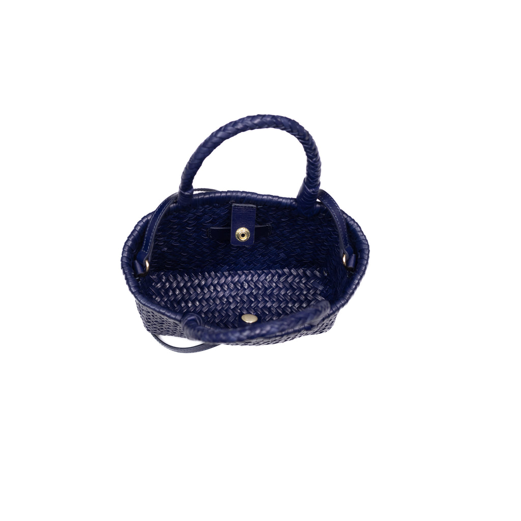 Handcrafted leather mini top handle and sling bag