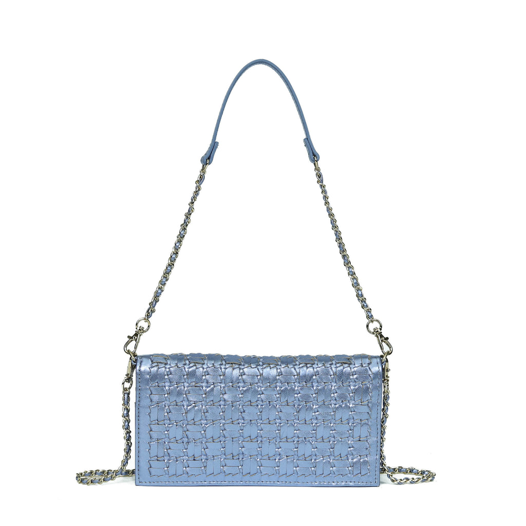Blue Metallic Handbag