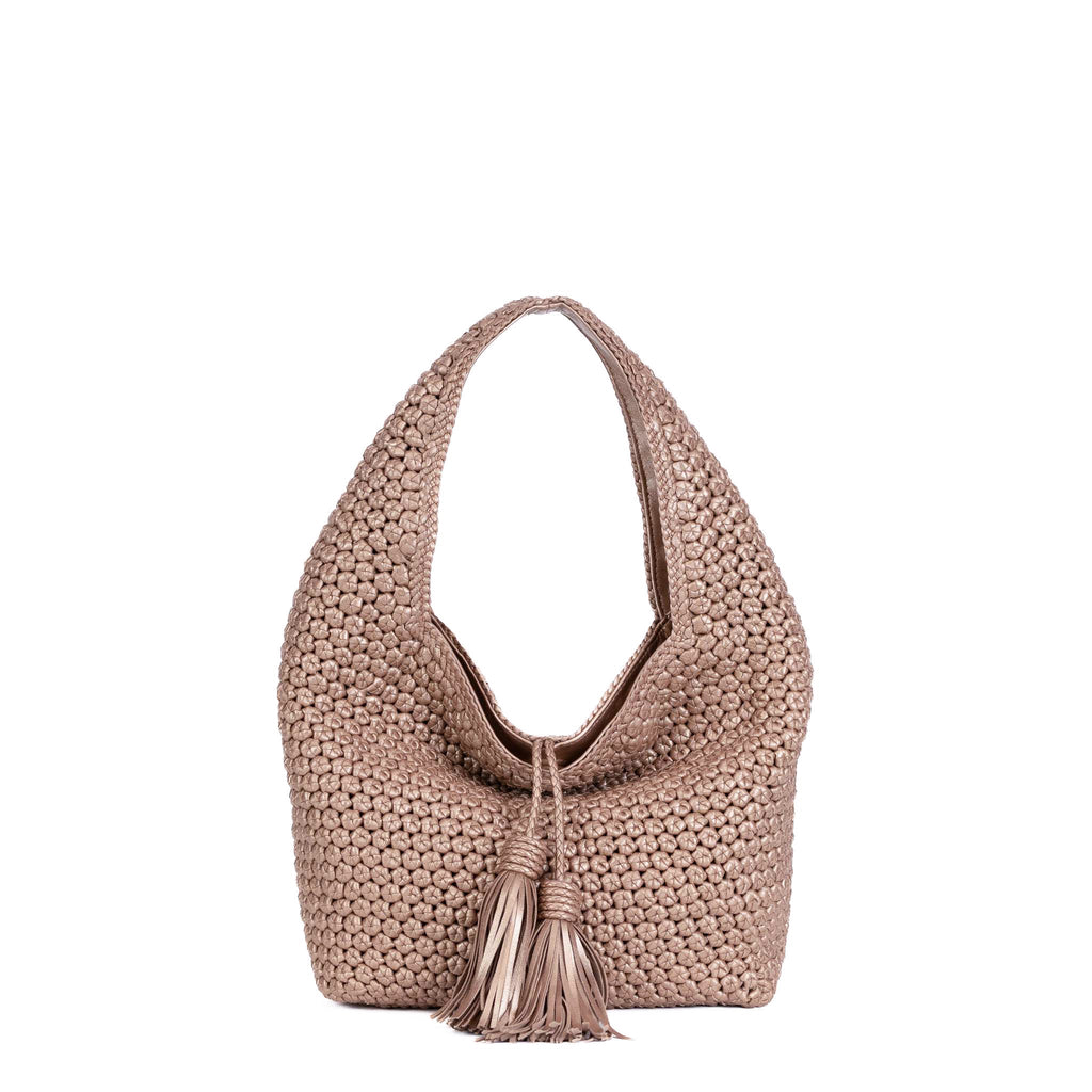 Metallic Rose Gold Hobo Bag
