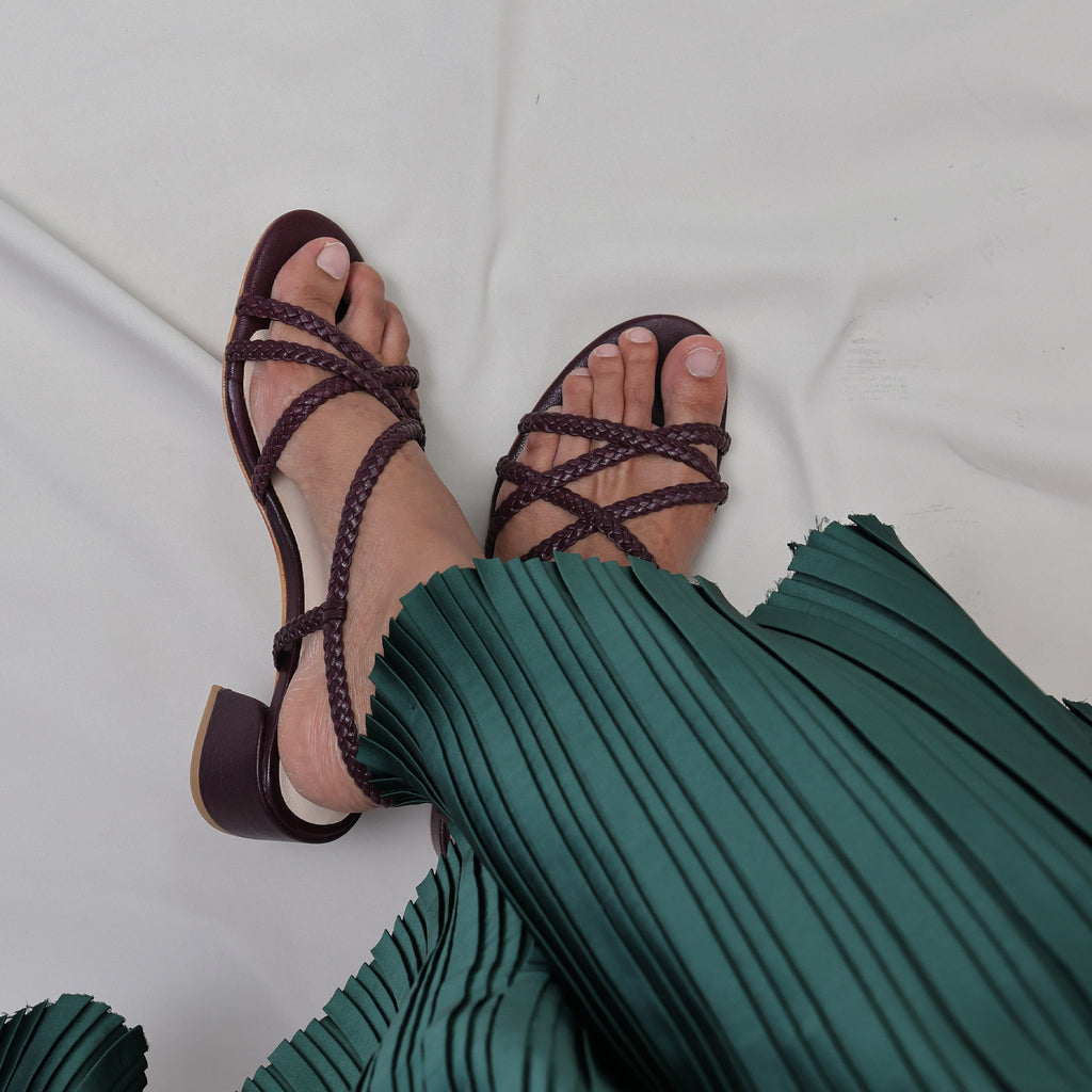mulberry leather sandal