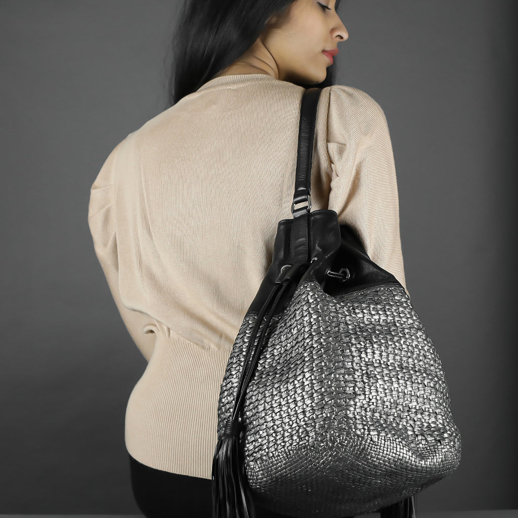 CA 1464 | HANDWOVEN | GUN METAL & BLACK - Calonge