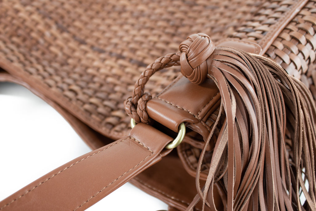 CA 1070 | WOVEN CANE with rings | TAN - Calonge