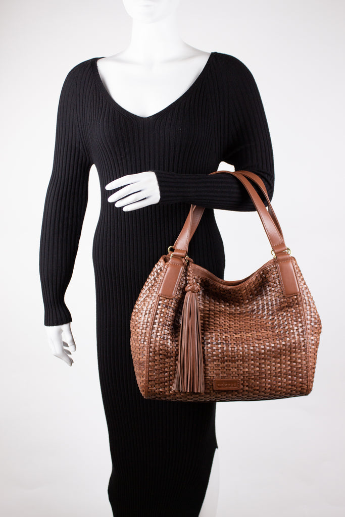 CA 1070 | WOVEN CANE with rings | TAN - Calonge
