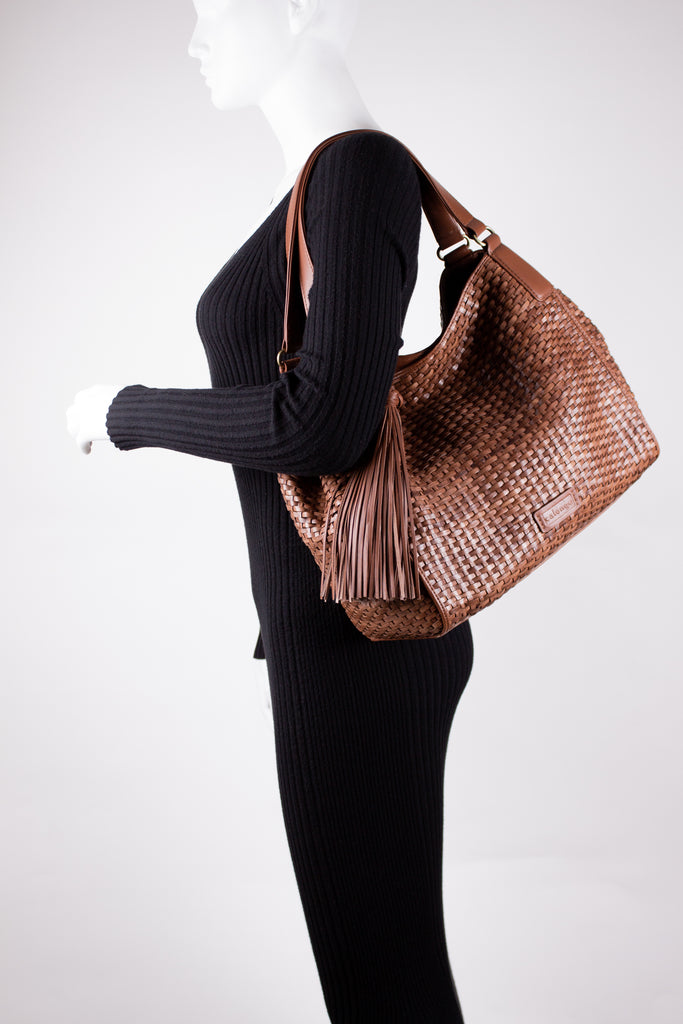 CA 1070 | WOVEN CANE with rings | TAN - Calonge