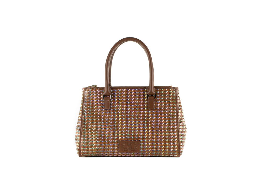 CA 1184 | WOVEN LEATHER AND RAFFIA | IRIDESCENT - Calonge