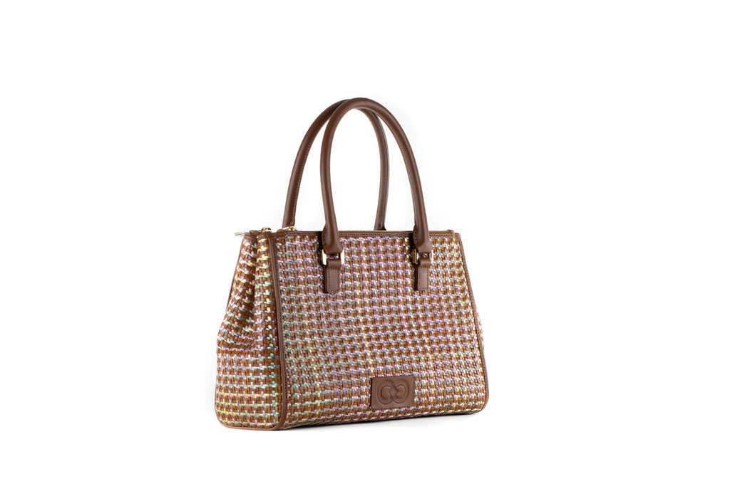 CA 1184 | WOVEN LEATHER AND RAFFIA | IRIDESCENT - Calonge