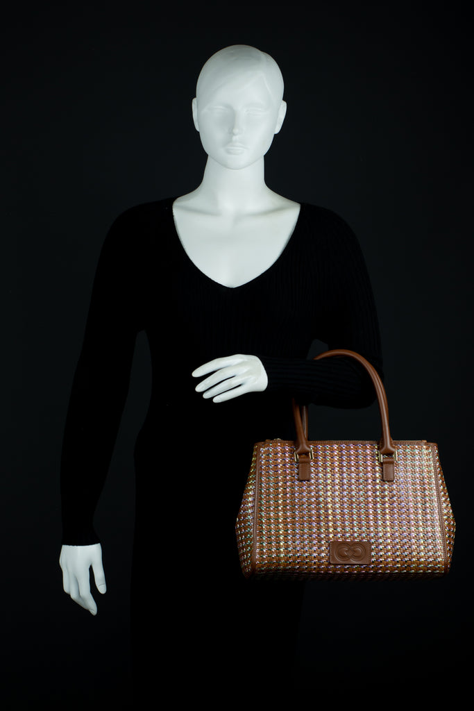 CA 1184 | WOVEN LEATHER AND RAFFIA | IRIDESCENT - Calonge