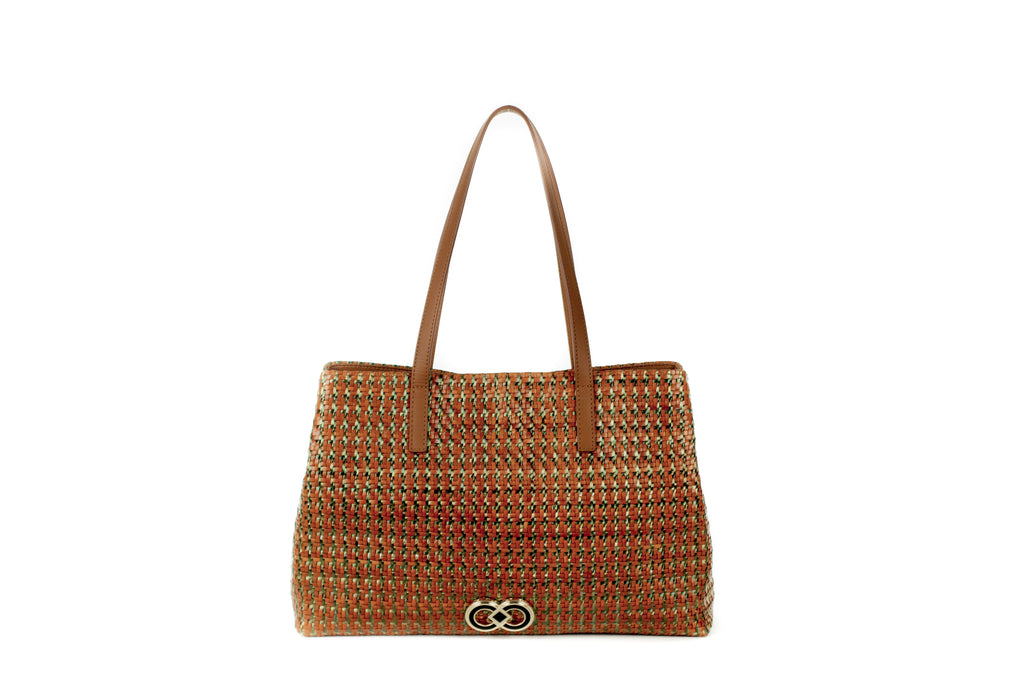 CA 852 | WOVEN LEATHER & RAFFIA | GROUND MULTI - Calonge