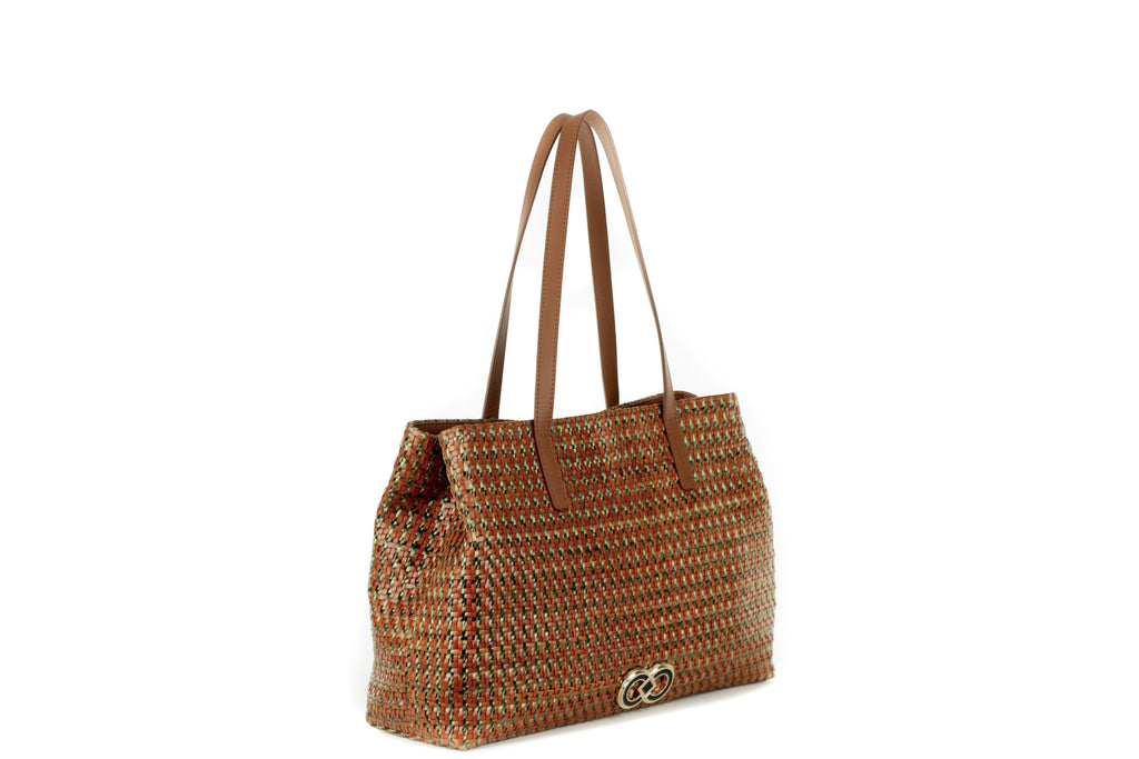 CA 852 | WOVEN LEATHER & RAFFIA | GROUND MULTI - Calonge