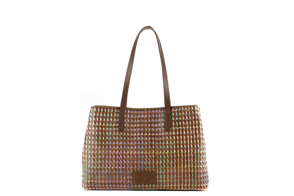 CA 852 | WOVEN LEATHER & RAFFIA | IRIDESCENT - Calonge