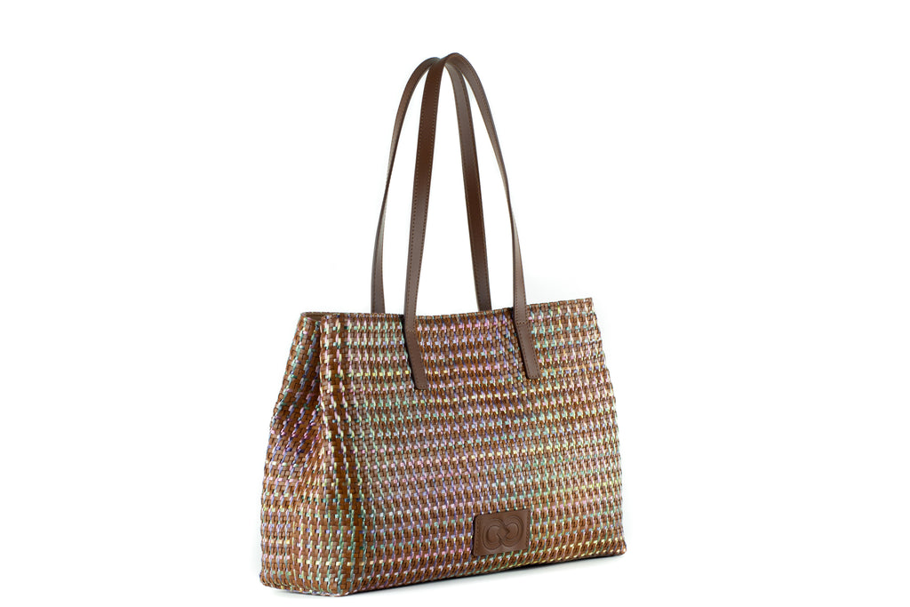 CA 852 | WOVEN LEATHER & RAFFIA | IRIDESCENT - Calonge