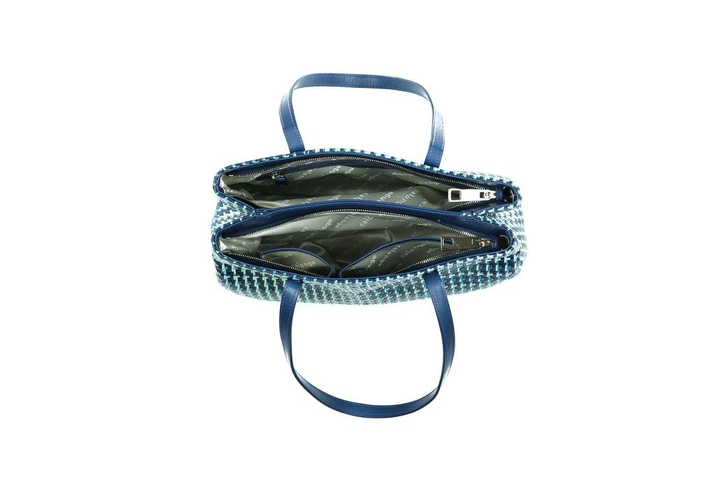CA 852 | WOVEN LEATHER & RAFFIA | NAVY MULTI - Calonge