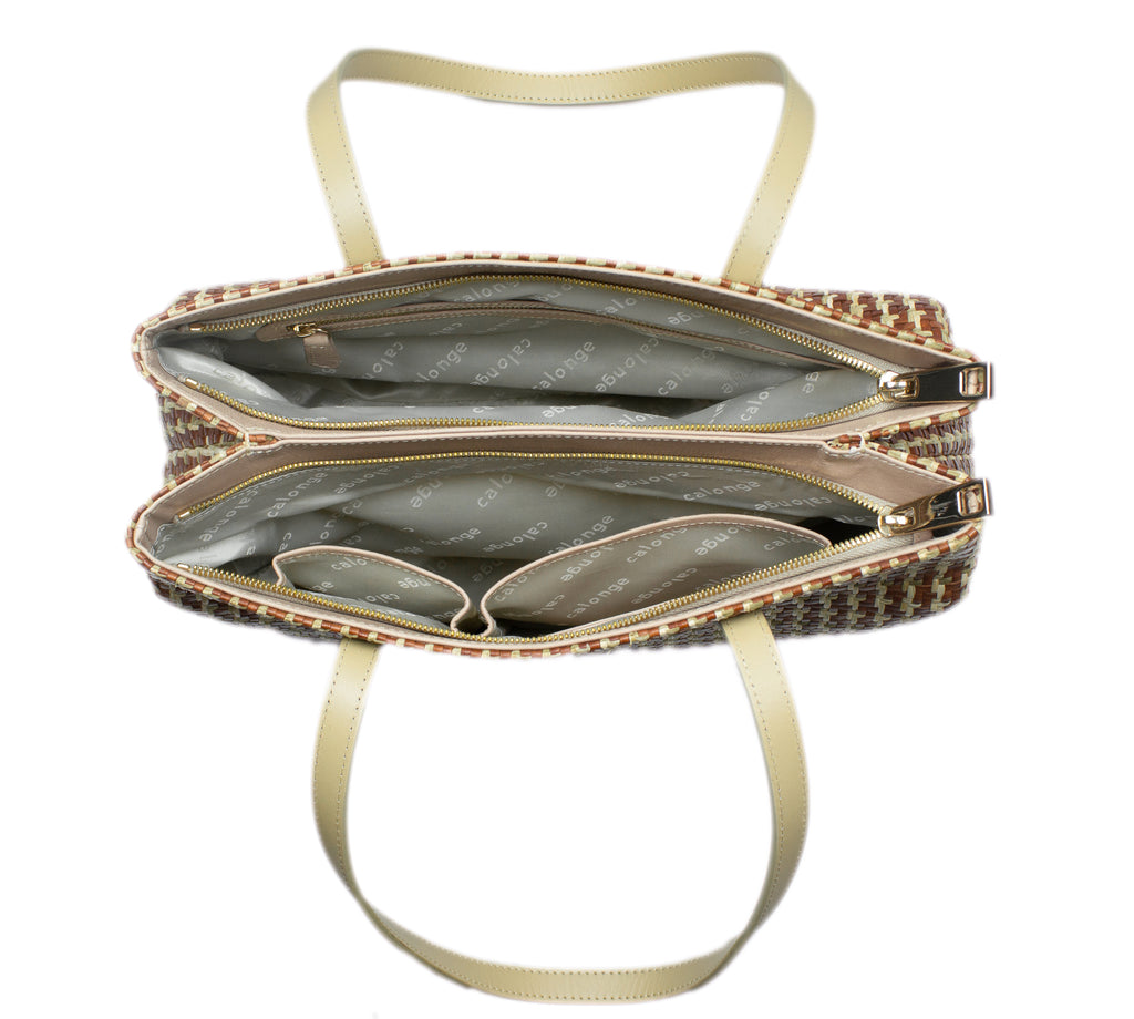 CA 852 | WOVEN LEATHER & RAFFIA | TERRA MULTI - Calonge