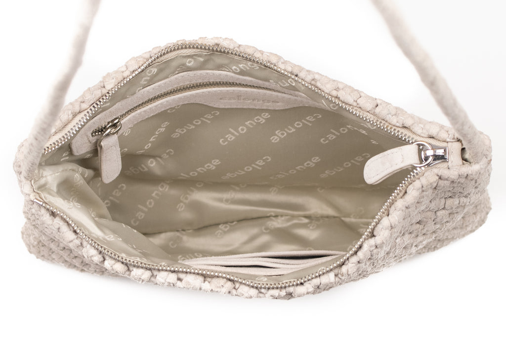 CA POCHETTE | FLOWER | SUEDE IVORY - Calonge