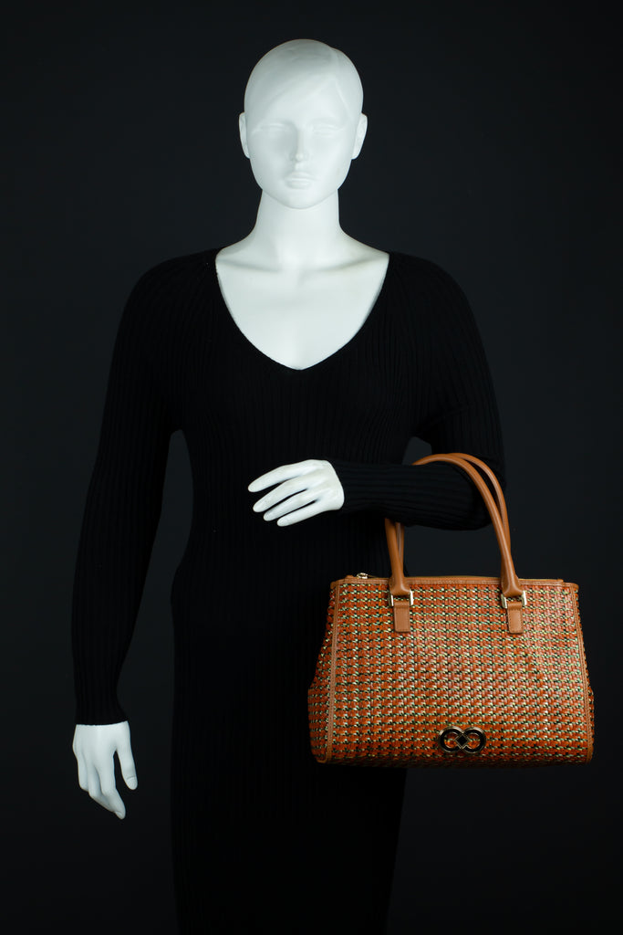 CA 1184 | WOVEN LEATHER AND RAFFIA | GROUND MULTI - Calonge